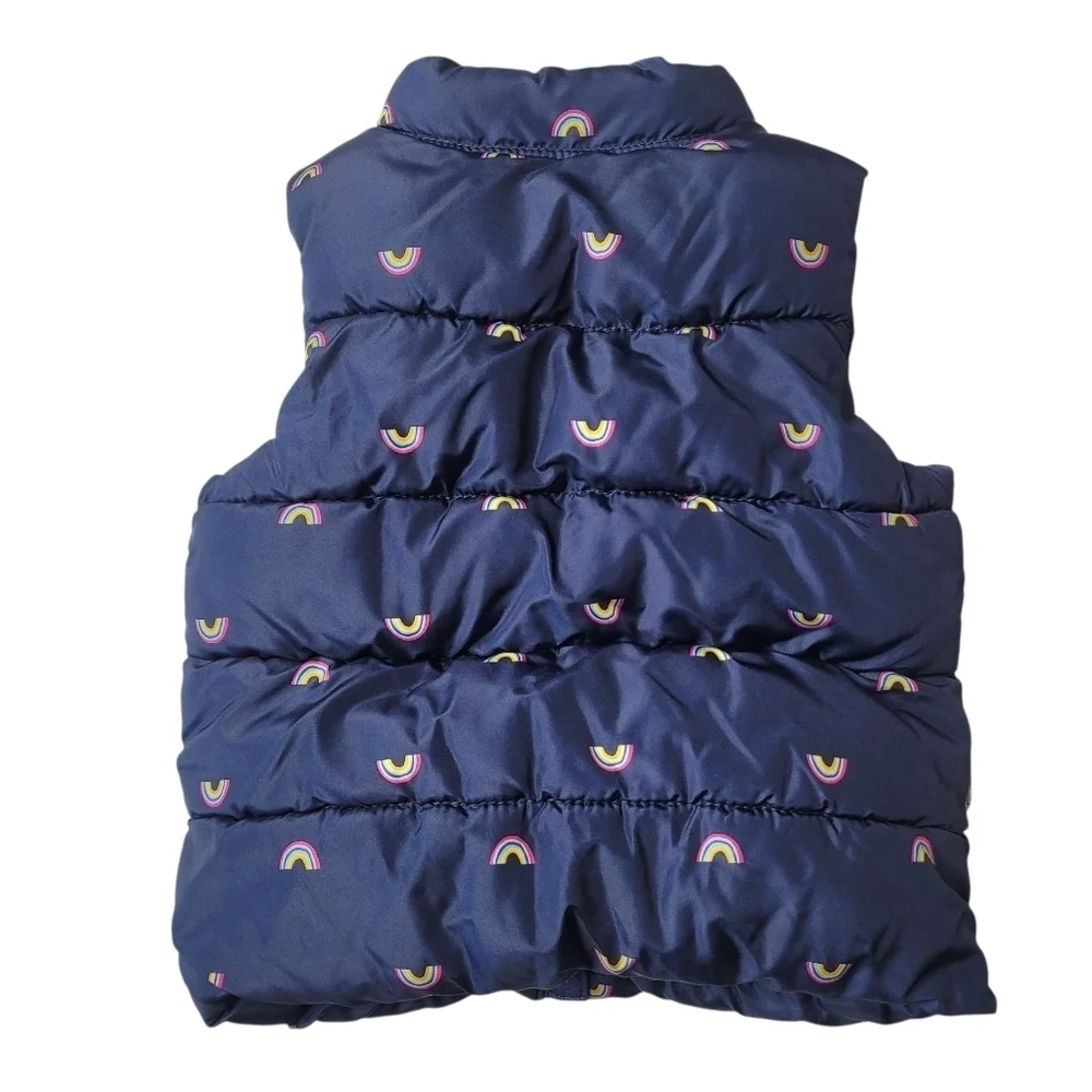 Old Navy Rainbow Navy Puffy Vest 18-24 Mos